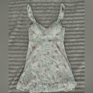 Altar'd State White and Pink Floral Chemise